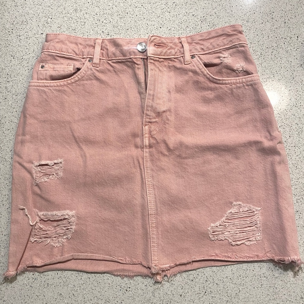 Distressed denim skirt- H&M like new
